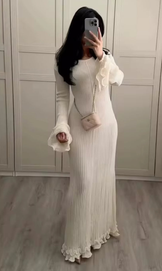 Rippstrick-Maxikleid